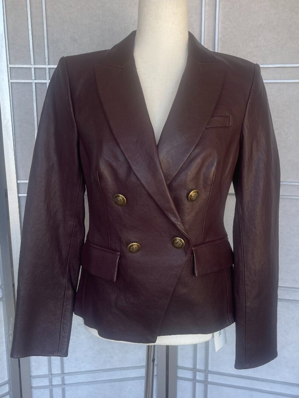 NWT Veronica Beard Oxblood Leather Gail Dickey Jacket sz 4